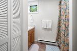 Ground level bathroom with stand up shower 